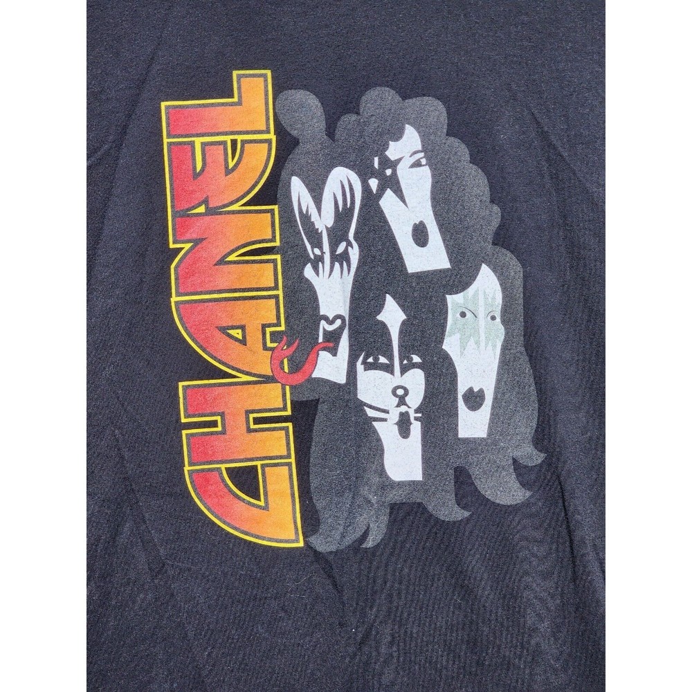 Chanel Lick It Up All Night Long World Tour Tee 1983-1984 Black Size M - Picture 2 of 5